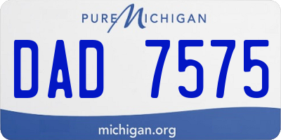 MI license plate DAD7575