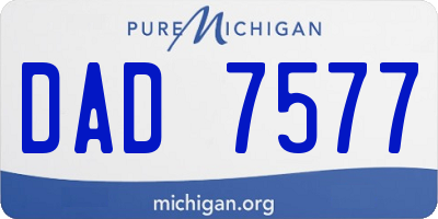 MI license plate DAD7577
