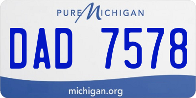 MI license plate DAD7578