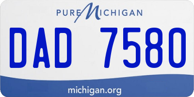 MI license plate DAD7580