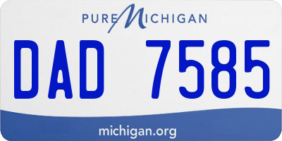 MI license plate DAD7585