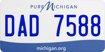 MI license plate DAD7588