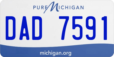 MI license plate DAD7591
