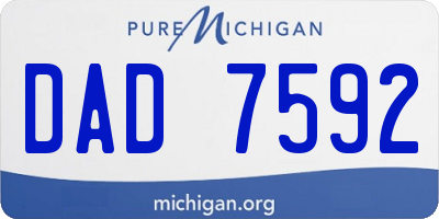 MI license plate DAD7592