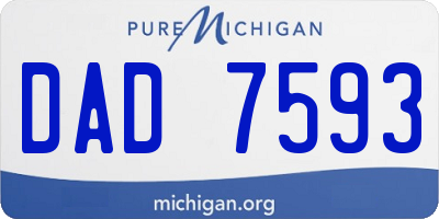 MI license plate DAD7593