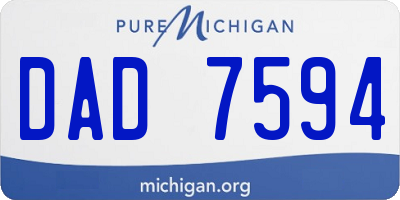 MI license plate DAD7594