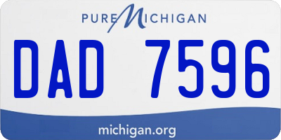 MI license plate DAD7596