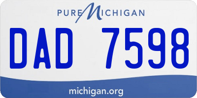 MI license plate DAD7598