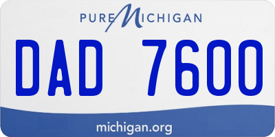 MI license plate DAD7600