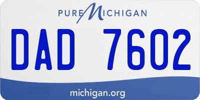 MI license plate DAD7602