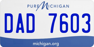 MI license plate DAD7603