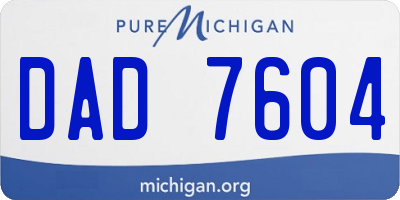 MI license plate DAD7604