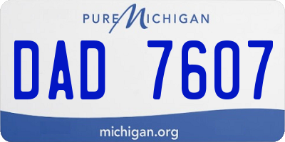 MI license plate DAD7607