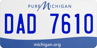 MI license plate DAD7610