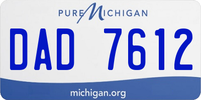 MI license plate DAD7612
