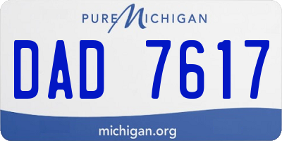 MI license plate DAD7617