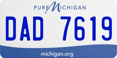 MI license plate DAD7619