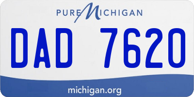 MI license plate DAD7620