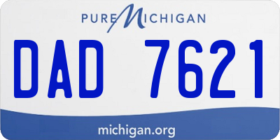 MI license plate DAD7621