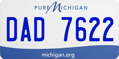MI license plate DAD7622