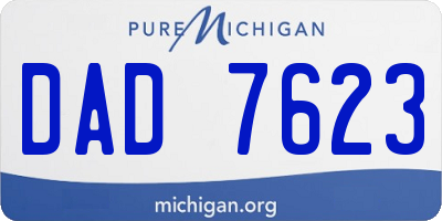 MI license plate DAD7623