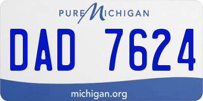 MI license plate DAD7624