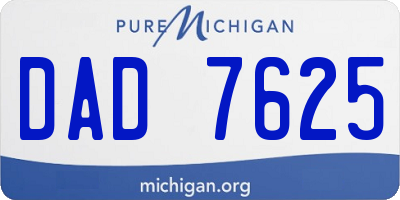 MI license plate DAD7625