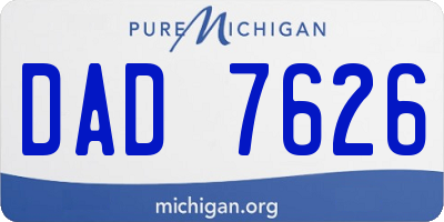 MI license plate DAD7626