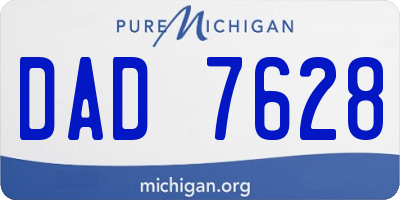 MI license plate DAD7628
