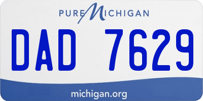 MI license plate DAD7629