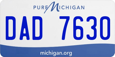 MI license plate DAD7630
