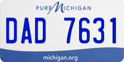 MI license plate DAD7631