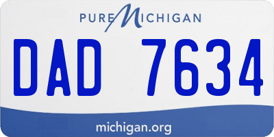 MI license plate DAD7634
