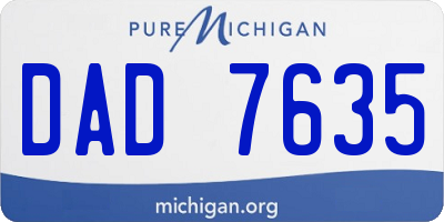 MI license plate DAD7635