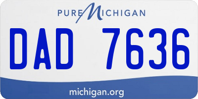 MI license plate DAD7636
