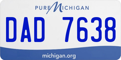 MI license plate DAD7638