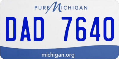 MI license plate DAD7640
