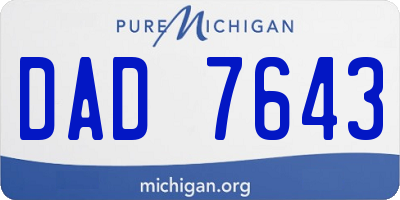 MI license plate DAD7643