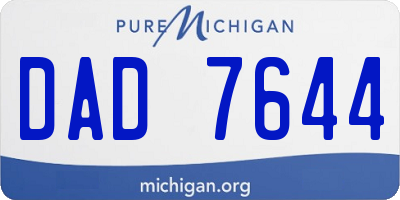 MI license plate DAD7644