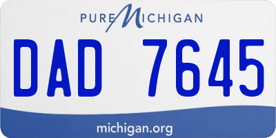 MI license plate DAD7645