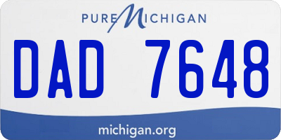 MI license plate DAD7648