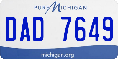 MI license plate DAD7649