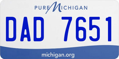 MI license plate DAD7651