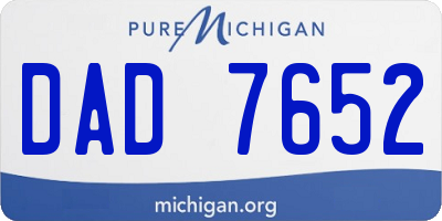 MI license plate DAD7652