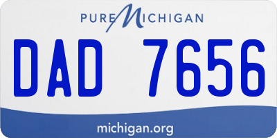MI license plate DAD7656