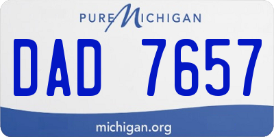 MI license plate DAD7657