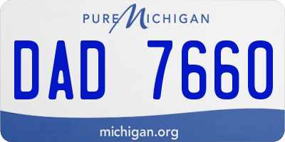 MI license plate DAD7660