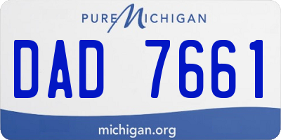 MI license plate DAD7661