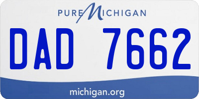 MI license plate DAD7662