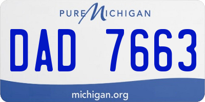 MI license plate DAD7663
